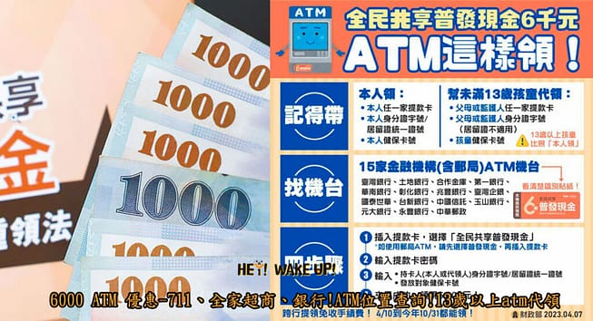 6000普發-3/28起登記查詢、修改、登記網站、進度結果、入帳時間 10 6000 ATM 優惠