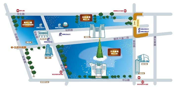 2022新北耶誕城住宿-9間精選走路不到1分鐘!板橋附近親子飯店旅館 22 新北耶誕城-交通路線資訊